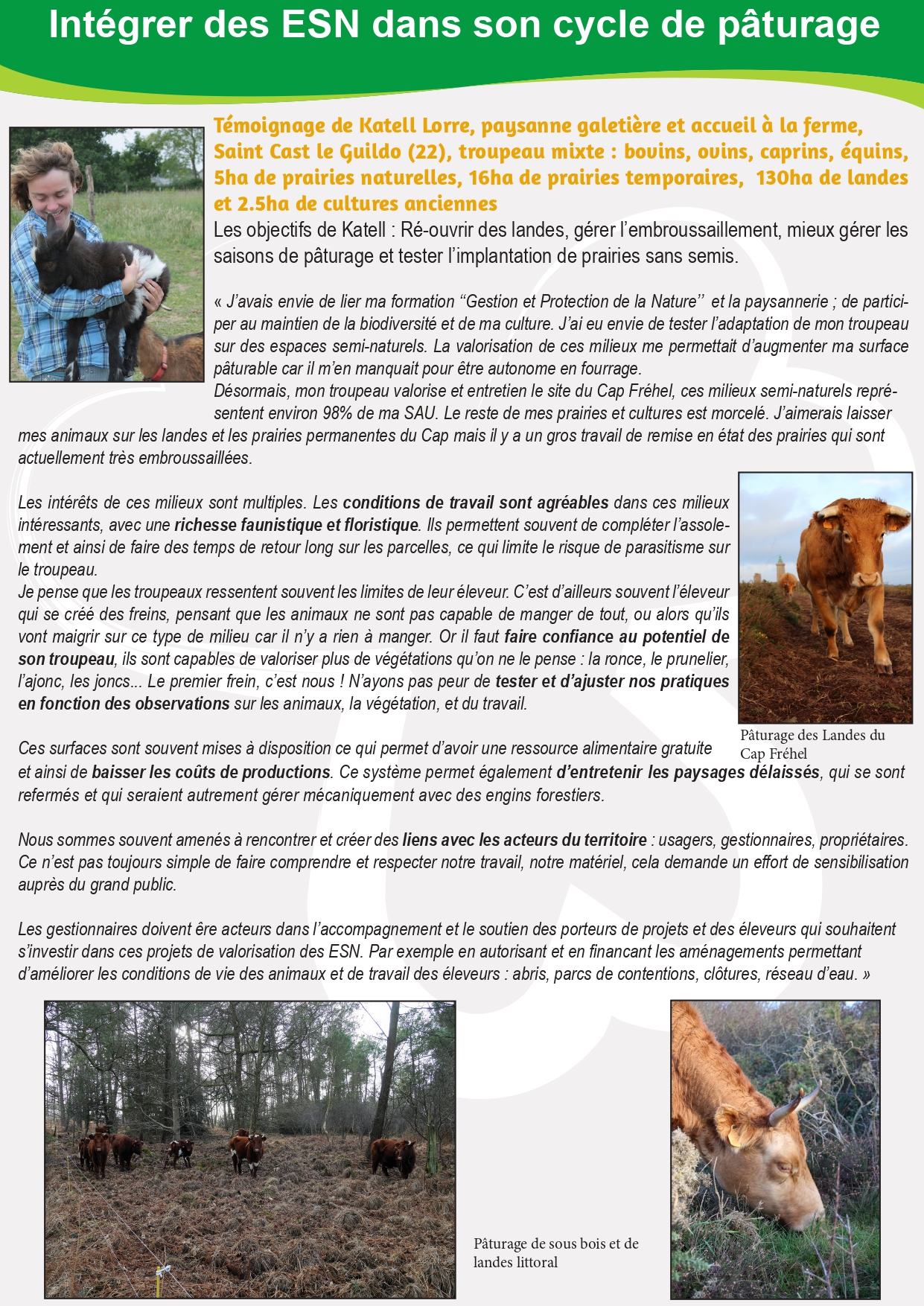 Intégrer les ESN dans le pâturage