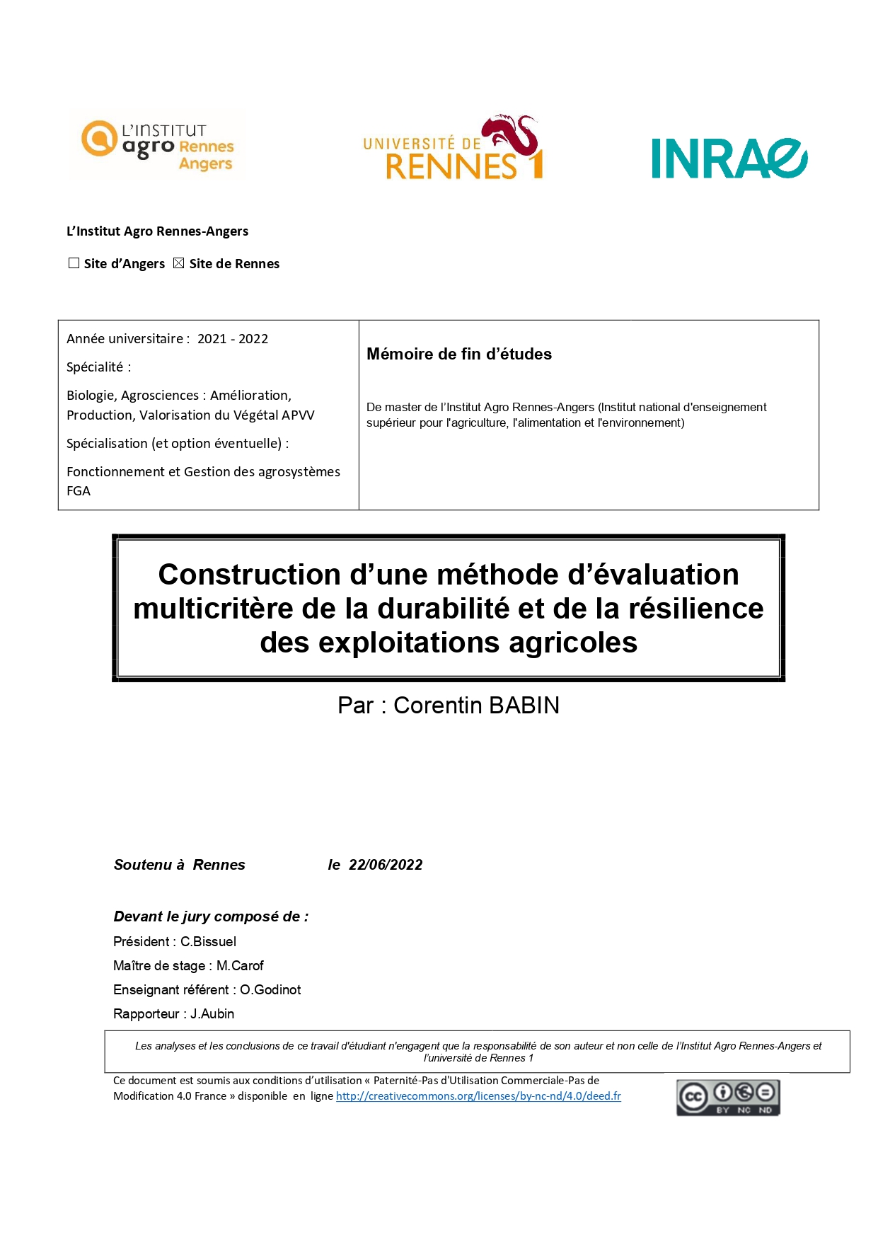 Méthode d'évaluation multicritère