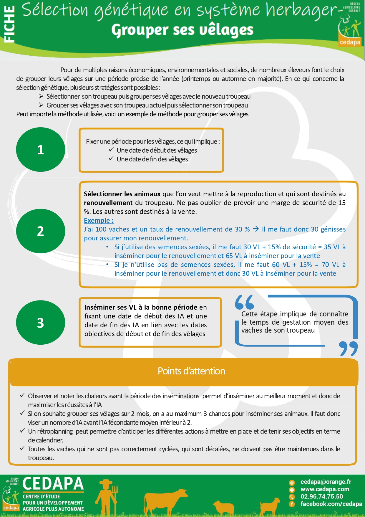 Grouper ses vêlages