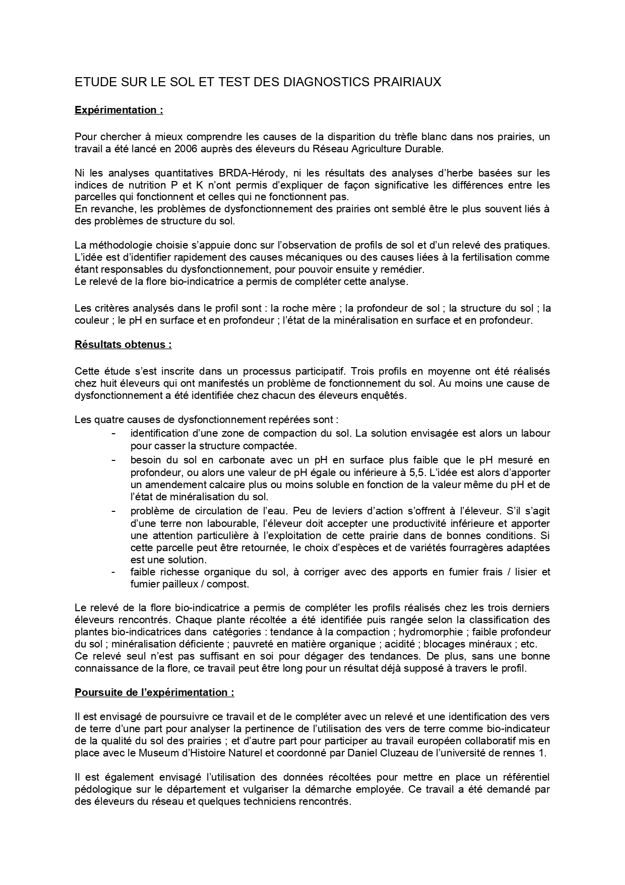 Synthèse étude SOL