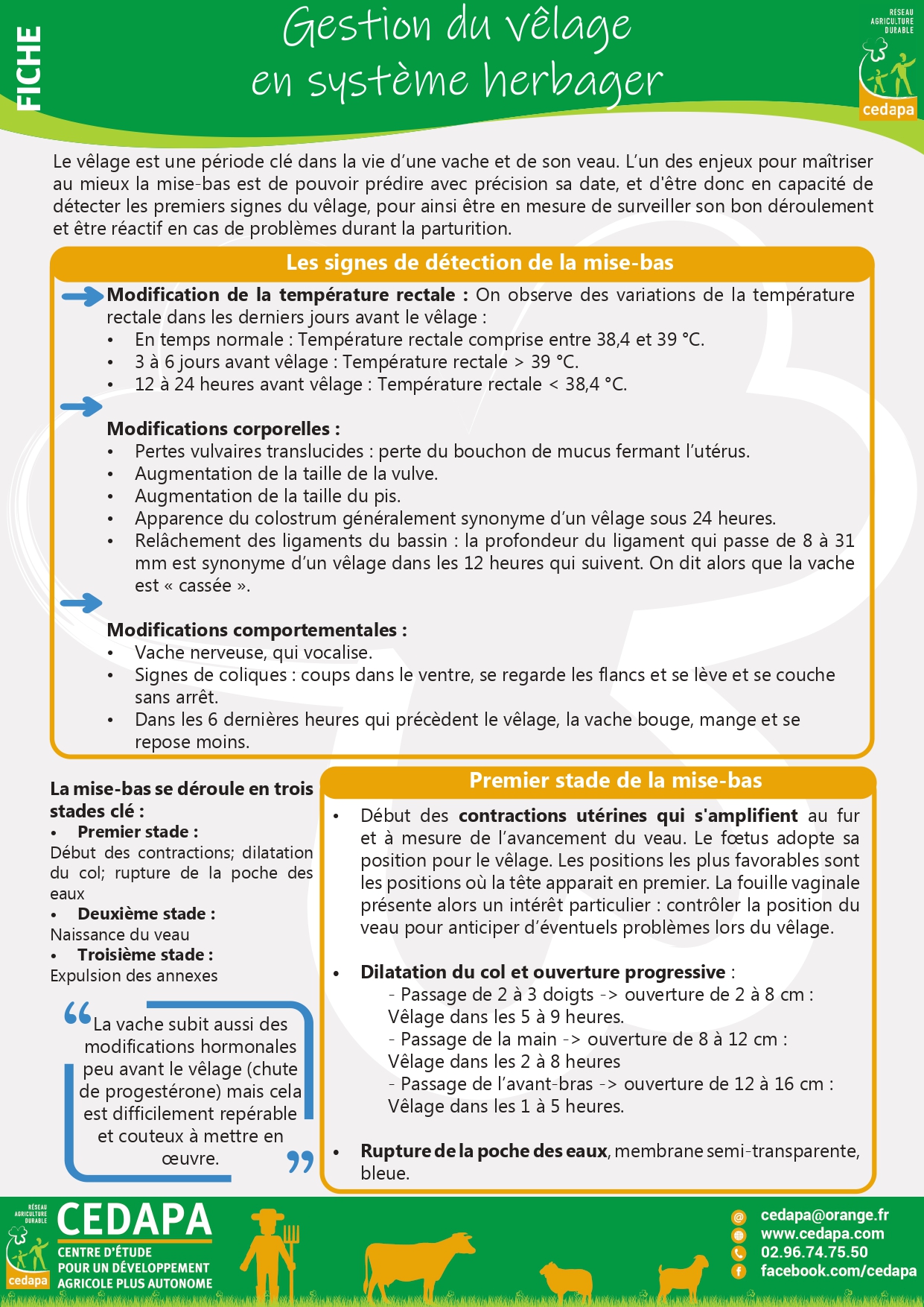Gestion des vêlages